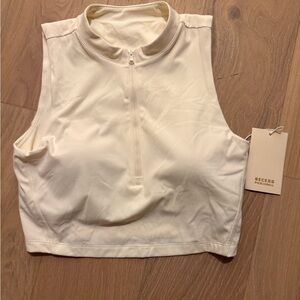 Recess NWT Women's Cream Zip-Up Crop Top